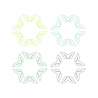 Doğal Yapraklar Sembol Logo Vektörünü İmzalar