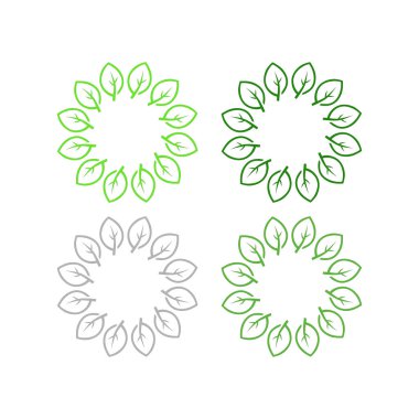 Doğal Yapraklar Sembol Logo Vektörünü İmzalar