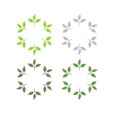 Doğal Yapraklar Sembol Logo Vektörünü İmzalar