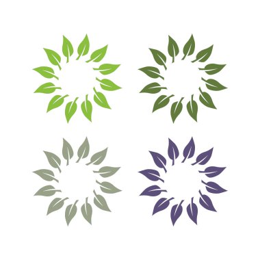 Doğal Yapraklar Sembol Logo Vektörünü İmzalar