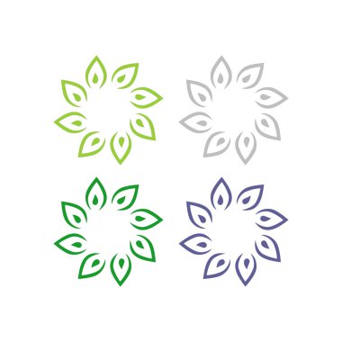 Doğal Yapraklar Sembol Logo Vektörünü İmzalar