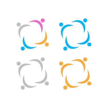 KOLORFUL İNSANLARI İŞARETİ LOGO VECTOR