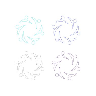 KOLORFUL İNSANLARI İŞARETİ LOGO VECTOR