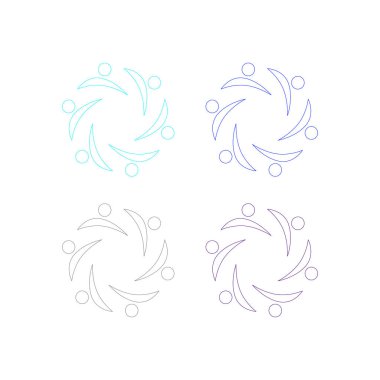 KOLORFUL İNSANLARI İŞARETİ LOGO VECTOR