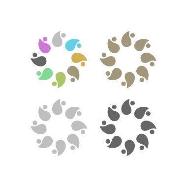 COLORFUL İNSANLAR Ekip Çalışması Sendika İşaret Logosu