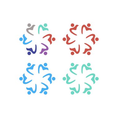 KOLORFUL İNSANLARI İŞARETİ LOGO VECTOR