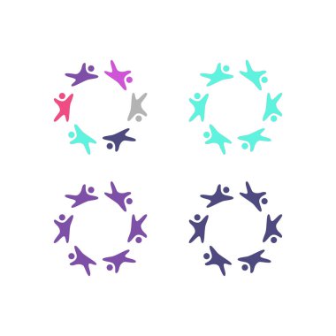 KOLORFUL İNSANLARI İŞARETİ LOGO VECTOR