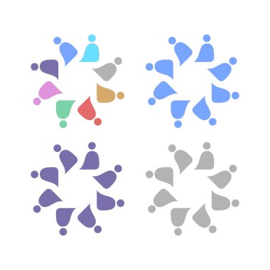 KOLORFUL İNSANLARI İŞARETİ LOGO VECTOR
