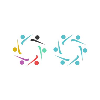 KOLORFUL İNSANLARI İŞARETİ LOGO VECTOR