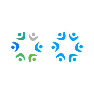 KÖRÜL İNSANLARI BİRLİK İŞARETİ LOGO VECTOR beyaza izole edildi