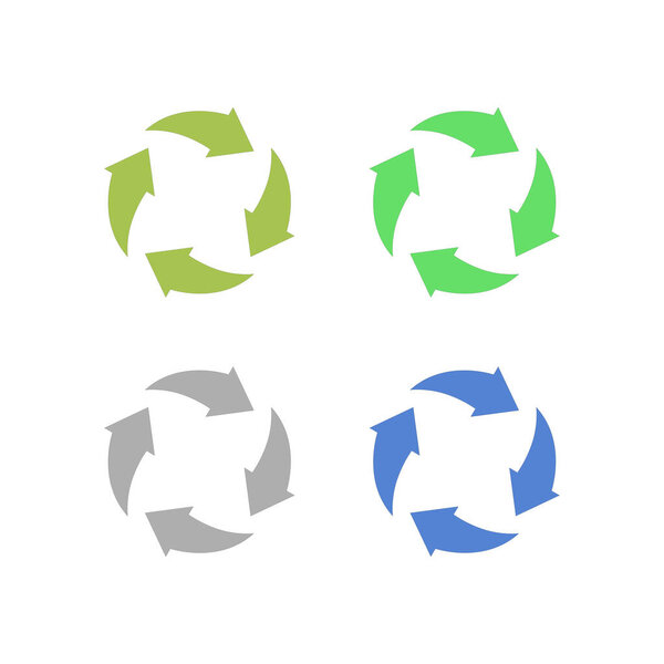 Recycle Arrows Set Sign Symbol Logo Vector