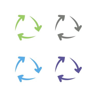 Renkli Geri Dönüşümlü Oklar VECTOR 'a ayarlandı