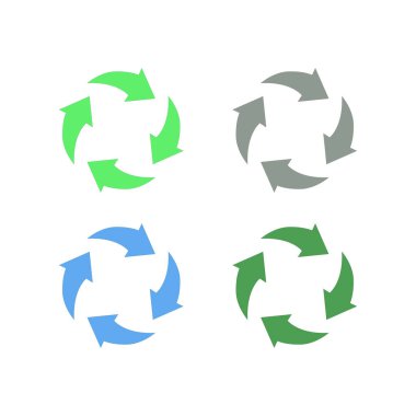 Geri Dönüşüm Okları İşaret Sembol Vektörünü Ayarla