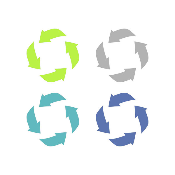 Recycle Arrows Set Sign Symbol Logo Vector