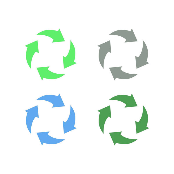 Recycle Arrows Set Sign Symbol Logo Vector