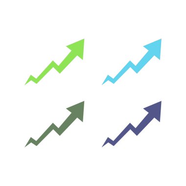 Büyüme Okları Tasarım Koleksiyonu Beyazda izole edildi