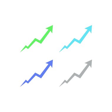 Büyüme Okları Tasarım Koleksiyonu Beyazda izole edildi