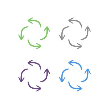 Renkli Geri Dönüşümlü Oklar VECTOR 'a ayarlandı