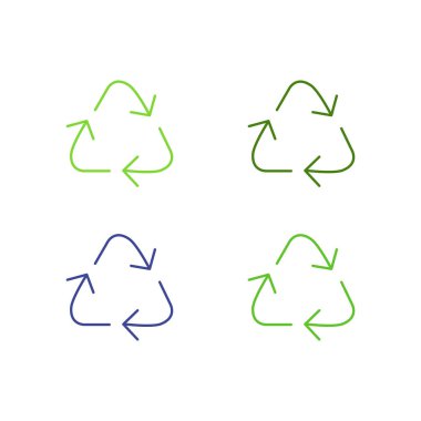 RESİKLİ YEŞİL Okları İşaret Sembolü Logo VECTOR