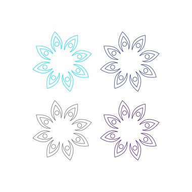 COLORFUL İNSANLARI Ekip İşaret İşareti Logosu VECTOR