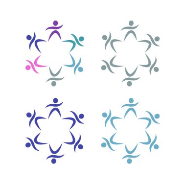 COLORFUL İNSANLARI Ekip İşaret İşareti Logosu VECTOR