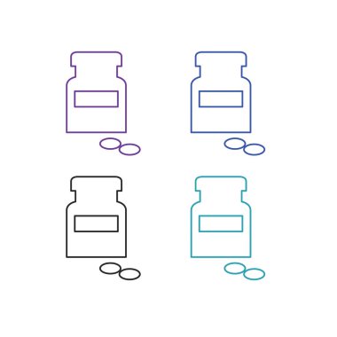 Tıbbî ilaçlar. Logo logosu, sembol veznedarları.