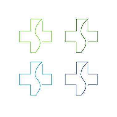 Sağlık eczanesi Çapraz Tıbbi Doktor Logosu