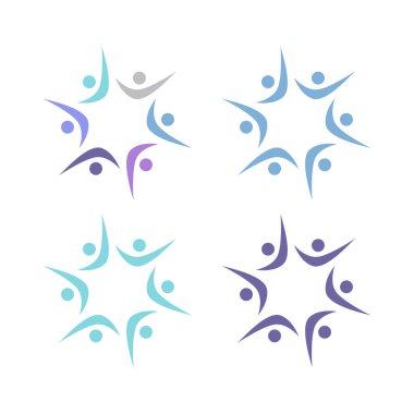 İNSAN Ekibi Renkli İşaret Sembolü Logo VECTOR