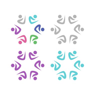 İNSAN Ekibi Renkli İşaret Sembolü Logo VECTOR