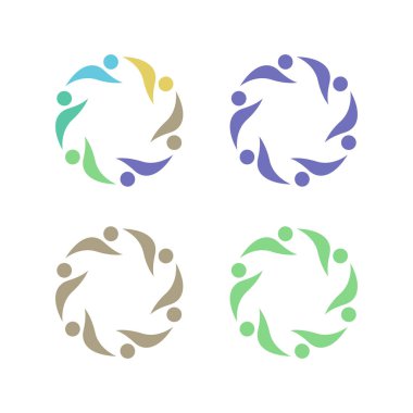 İNSAN Ekibi Renkli İşaret Sembolü Logo VECTOR