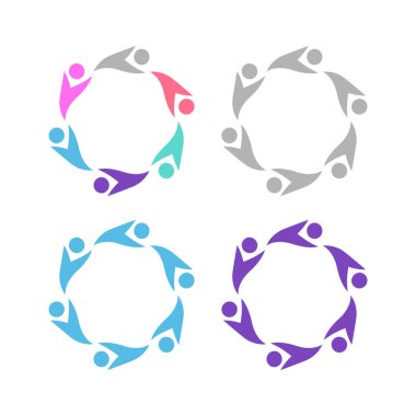 İNSAN Ekibi Renkli İşaret Sembolü Logo VECTOR