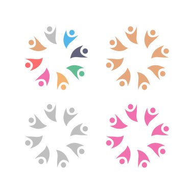 İNSAN Ekibi Renkli İşaret Sembolü Logo VECTOR