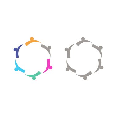 İNSAN Ekibi Renkli İşaret Sembolü Logo VECTOR