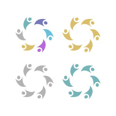 İNSAN Ekibi Renkli İşaret Sembolü Logo VECTOR