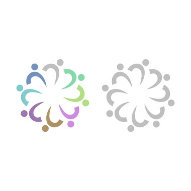 İNSAN Ekibi Renkli İşaret Sembolü Logo VECTOR