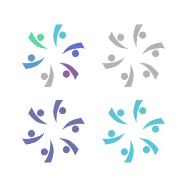 İNSAN Ekibi Renkli İşaret Sembolü Logo VECTOR