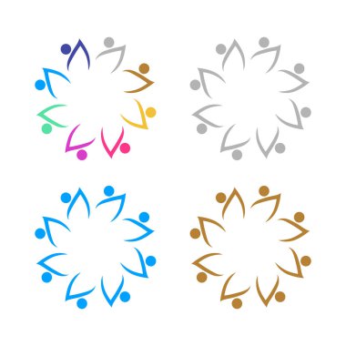 İNSAN Ekibi Renkli İşaret Sembolü Logo VECTOR