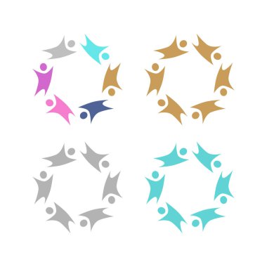 İNSAN Ekibi Renkli İşaret Sembolü Logo VECTOR