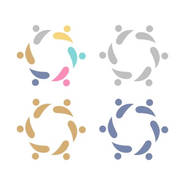 İNSAN Ekibi Renkli İşaret Sembolü Logo VECTOR