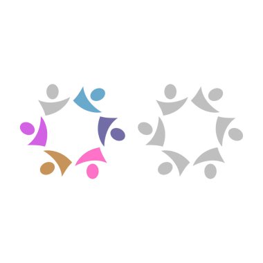 İNSAN Ekibi Renkli İşaret Sembolü Logo VECTOR