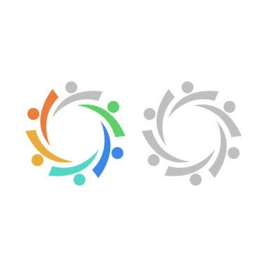 İNSAN Ekibi Renkli İşaret Sembolü Logo VECTOR