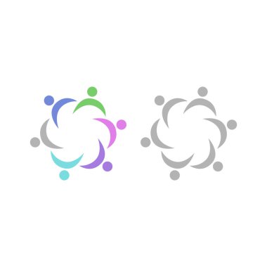 İNSAN Ekibi Renkli İşaret Sembolü Logo VECTOR