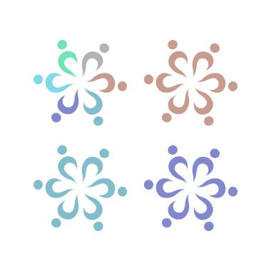 İNSAN Ekibi Renkli İşaret Sembolü Logo VECTOR