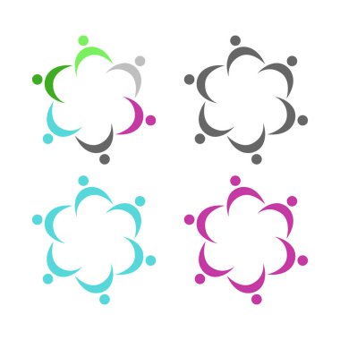 İNSAN Ekibi Renkli İşaret Sembolü Logo VECTOR