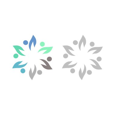 İNSAN Ekibi Renkli İşaret Sembolü Logo VECTOR