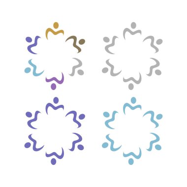 İNSAN Ekibi Renkli İşaret Sembolü Logo VECTOR