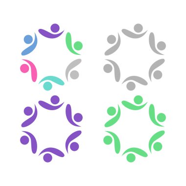 İNSAN Ekibi Renkli İşaret Sembolü Logo VECTOR