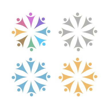 İNSAN Ekibi Renkli İşaret Sembolü Logo VECTOR