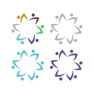 İNSAN Ekibi Renkli İşaret Sembolü Logo VECTOR