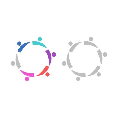 İNSAN Ekibi Renkli İşaret Sembolü Logo VECTOR